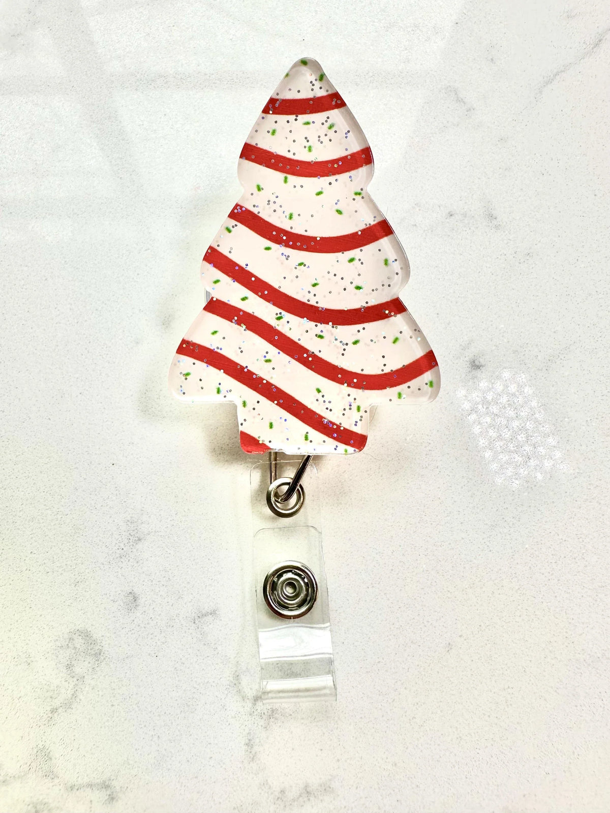 Christmas Tree Cake Badge Reel