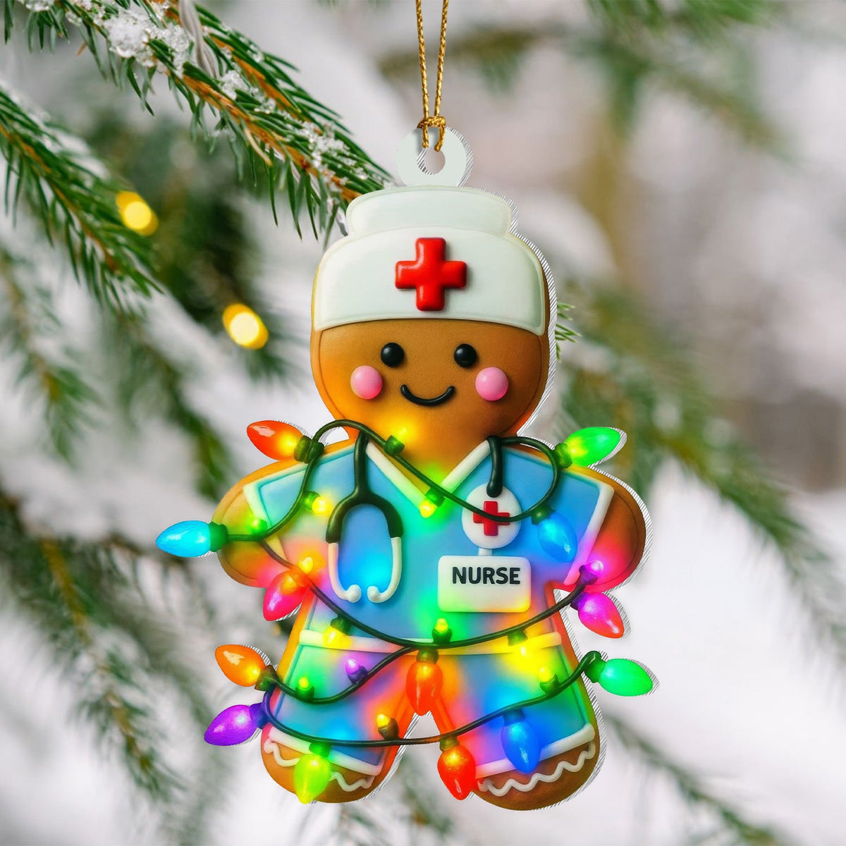 Gingerbread Nurse Christmas Ornament