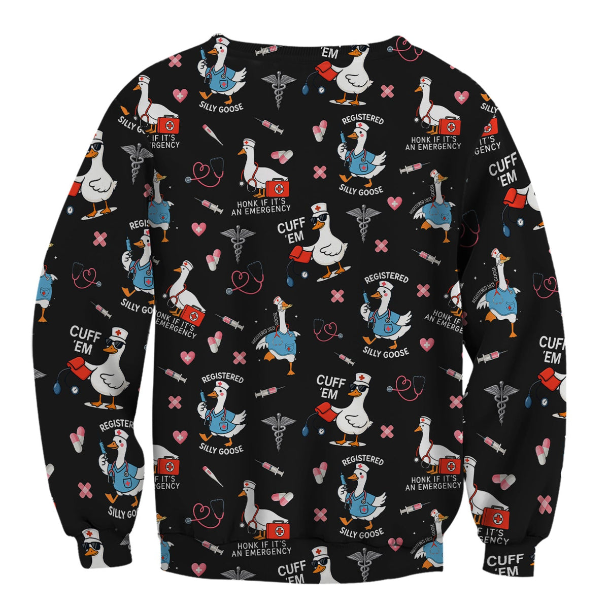 Goose Stethoscope Heart Nurse Scrub Top