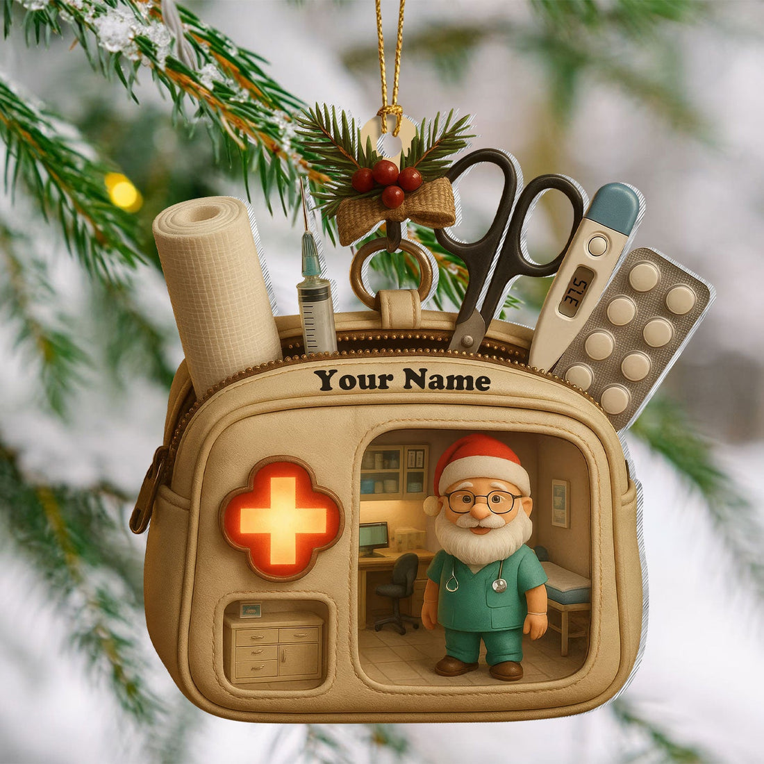 Personalized Doctor Medical Bag Christmas Nurse Ornament