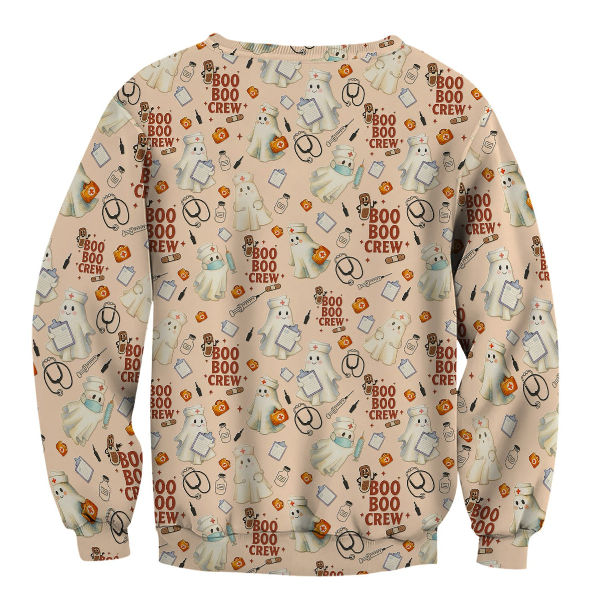 Boo Boo Crew Funny Ghost Nurse Scrub Top