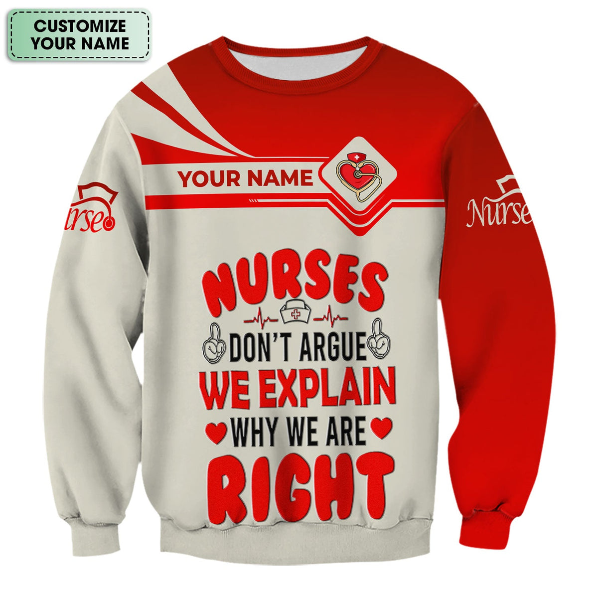 Personalized We Explain Why We Are Right Nurse Scrub Top