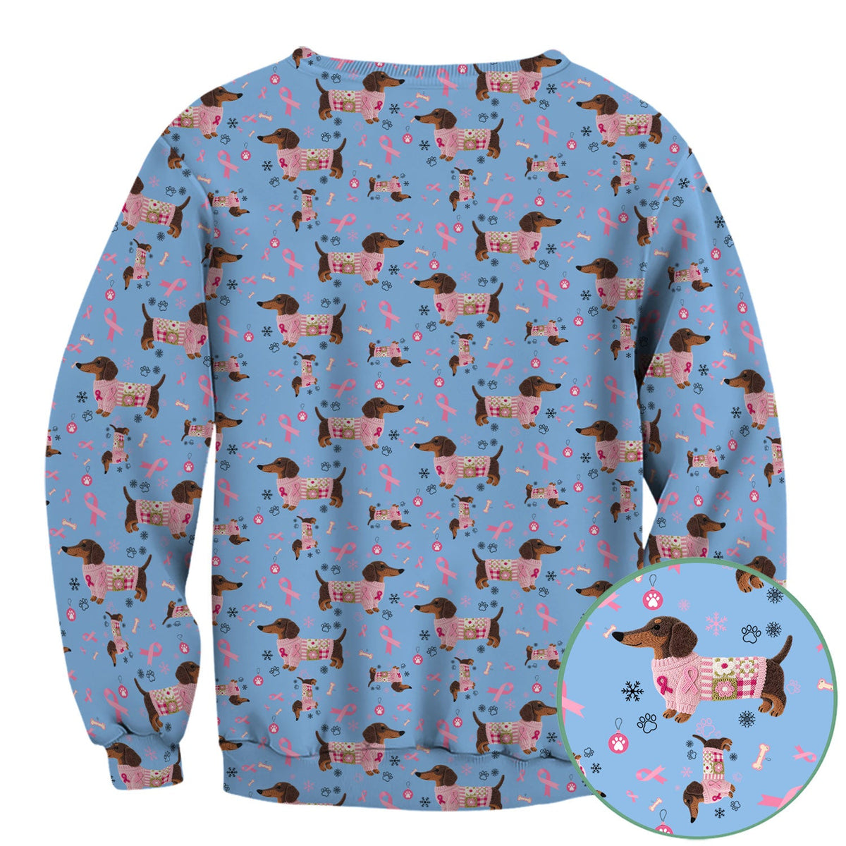 Pink Ribbon Dachshund Nurse Scrub Top