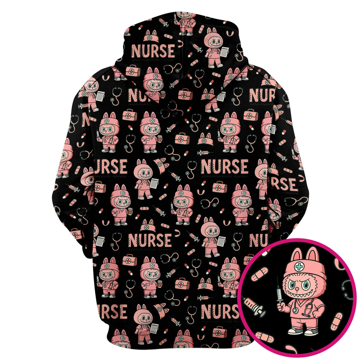 Bunny Cartoon Nurse Scrub Top