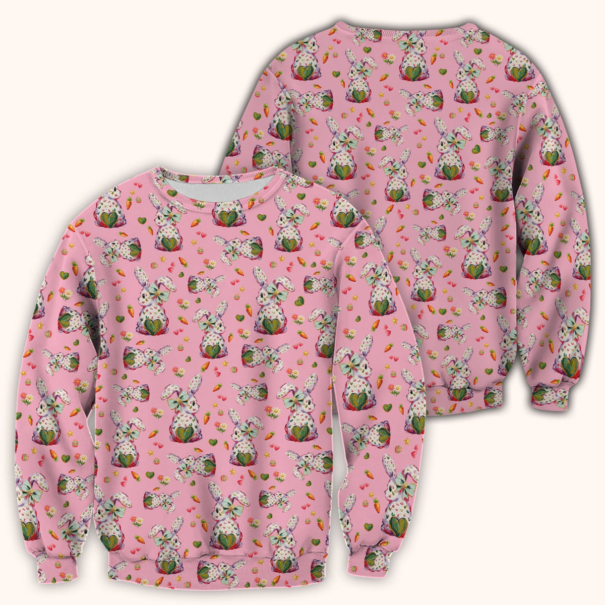 Pastel Bunny Easter Nurse Scrub Top