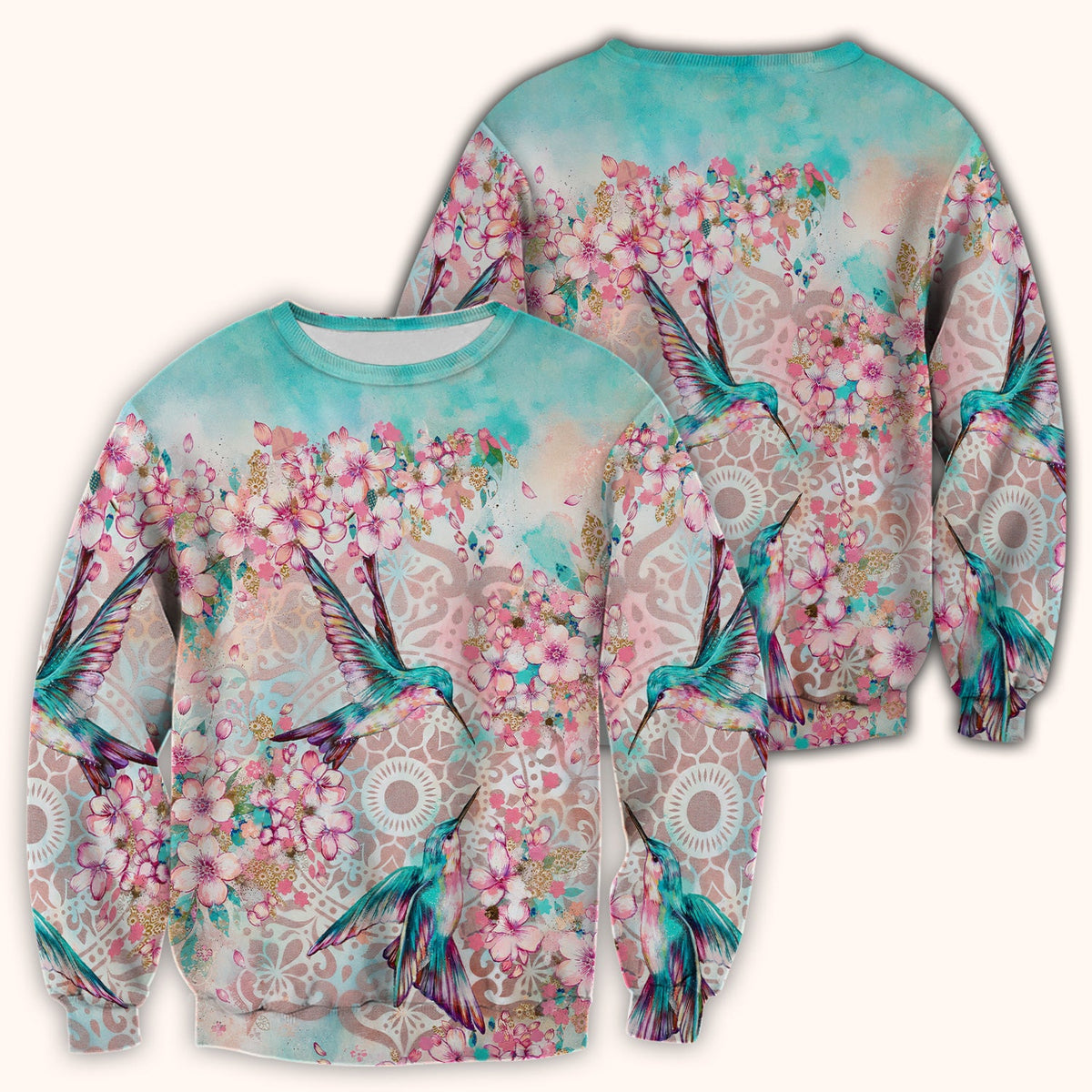 Hummingbird Cherry Blossom Nurse Scrub Top