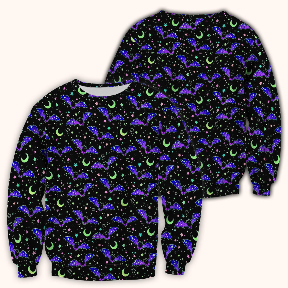 Spooky Celestial Bat Nurse Scrub Top