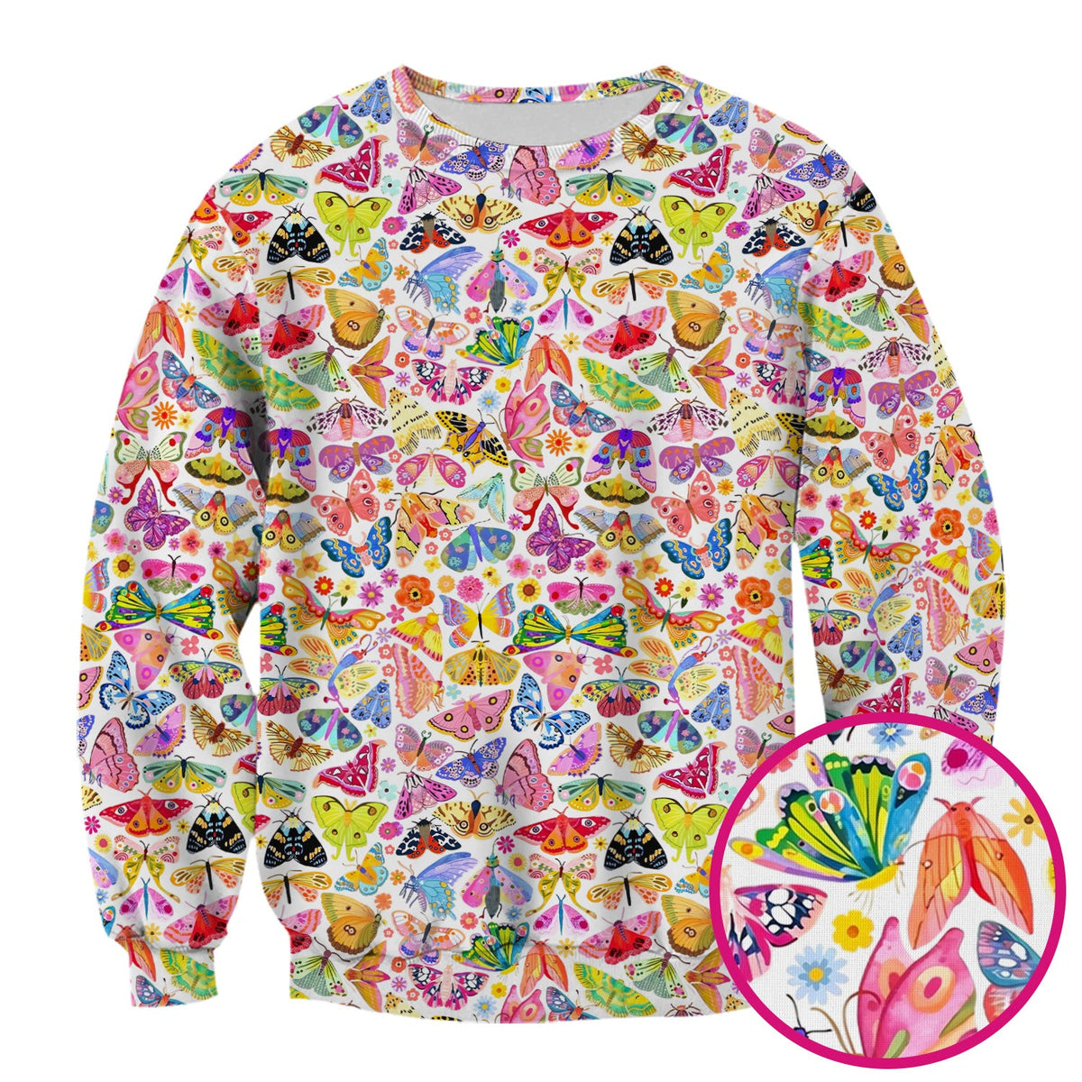Cute Bright Butterfly Moth Floral Nurse Scrub Top