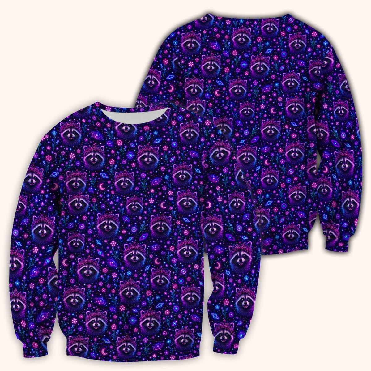 Galaxy Raccoon Nurse Scrub Top