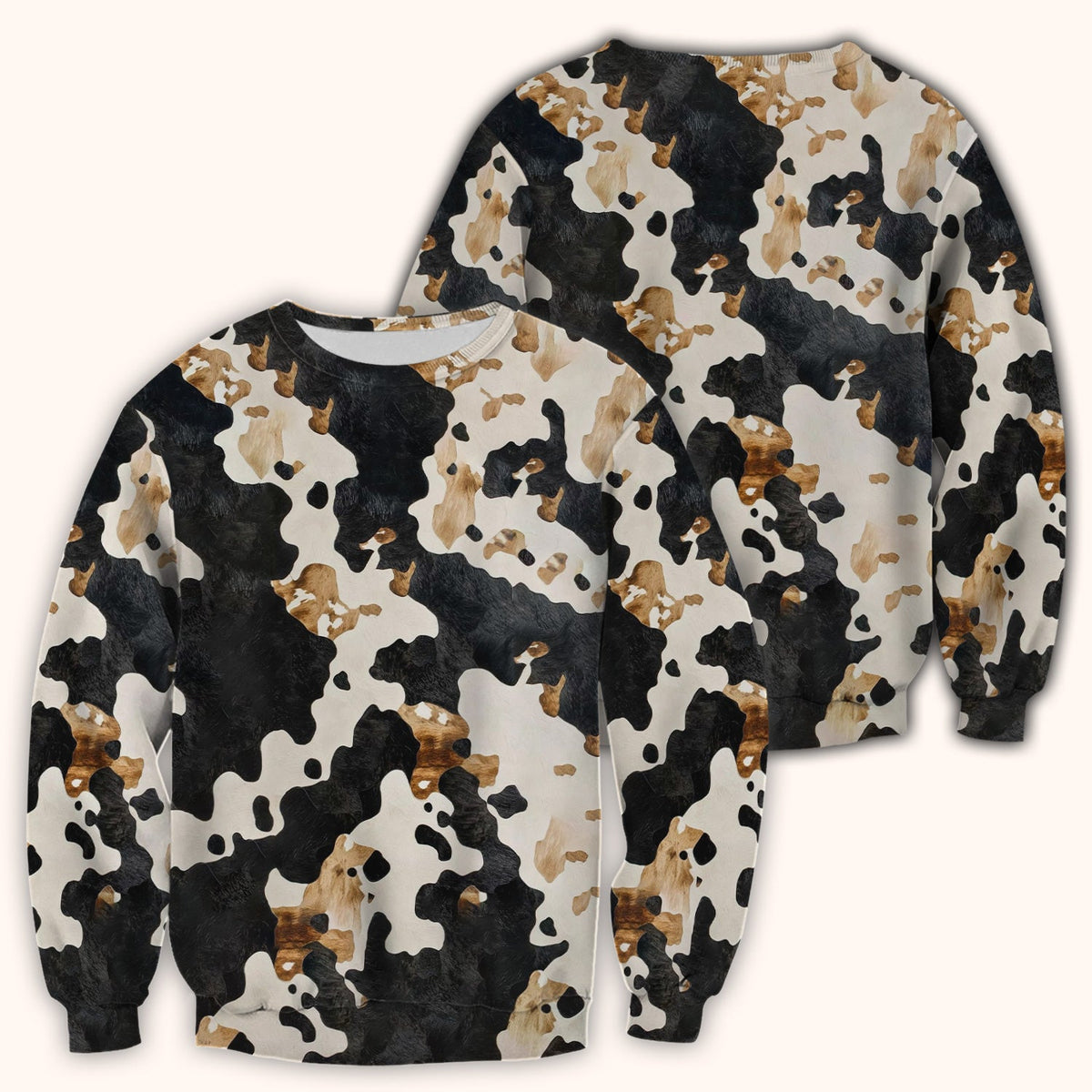 Classic Cow Print Nurse Scrub Top