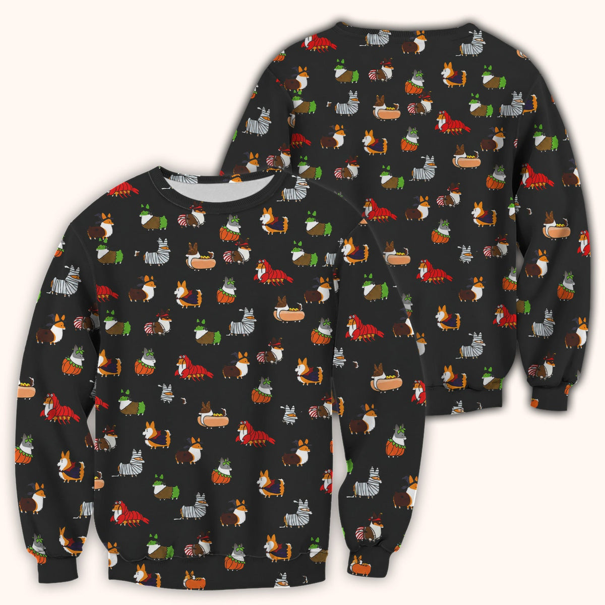 Halloween Corgi Costume Nurse Scrub Top