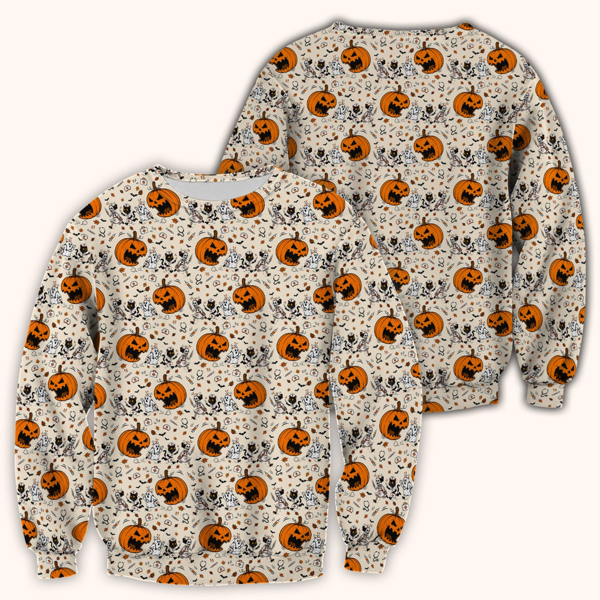 Pumpkin Chasing Nurse Scrub Top - Halloween Gift