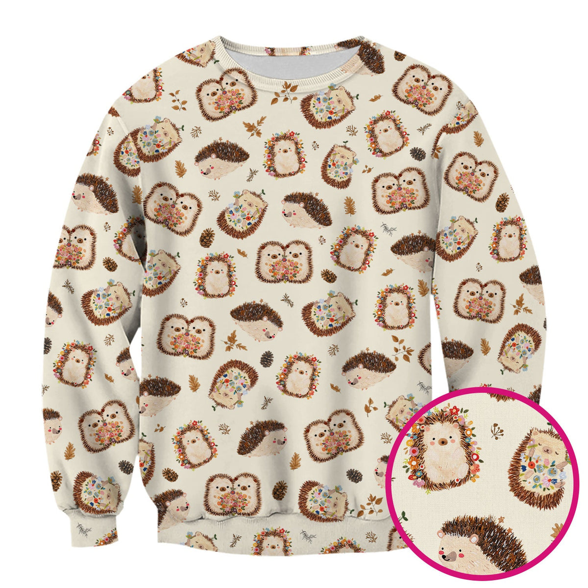 Hedgehog Floral Nurse Scrub Top