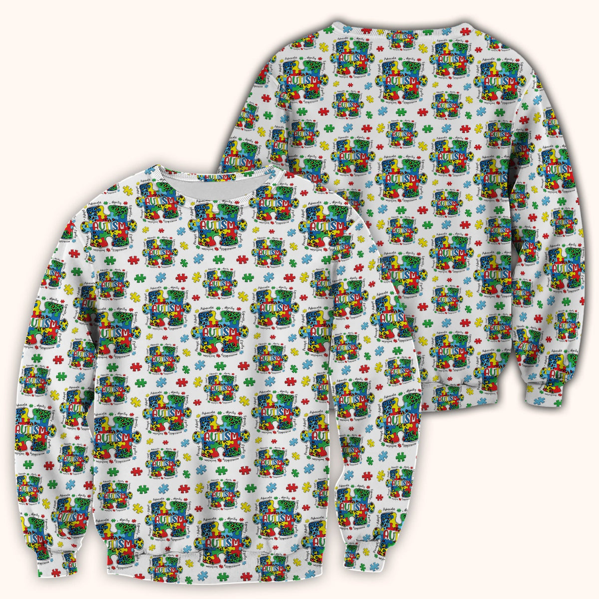Autism Awareness Puzzle Black White Nurse Scrub Top