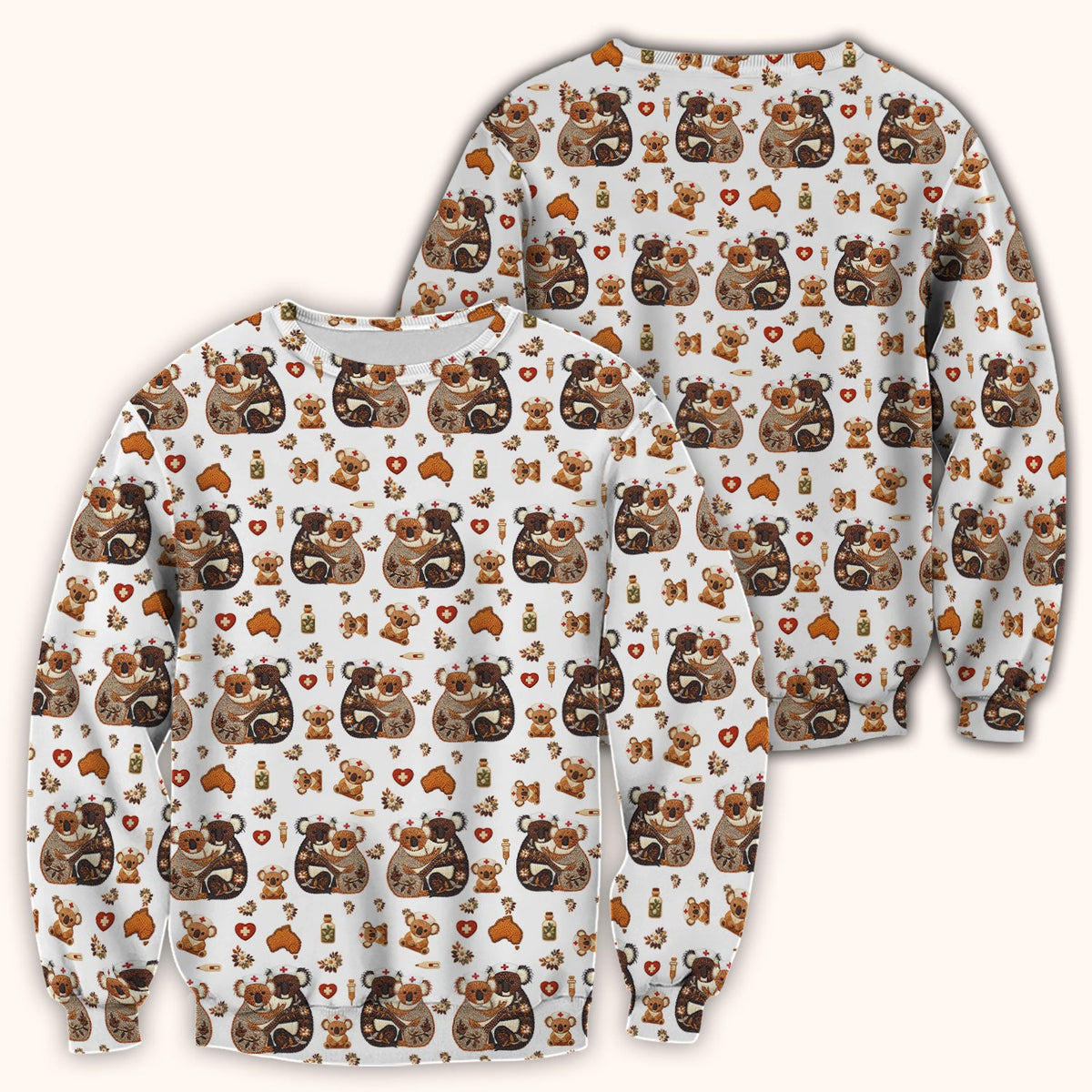 Koala Nurse Scrub Top - Valentines Day Gift