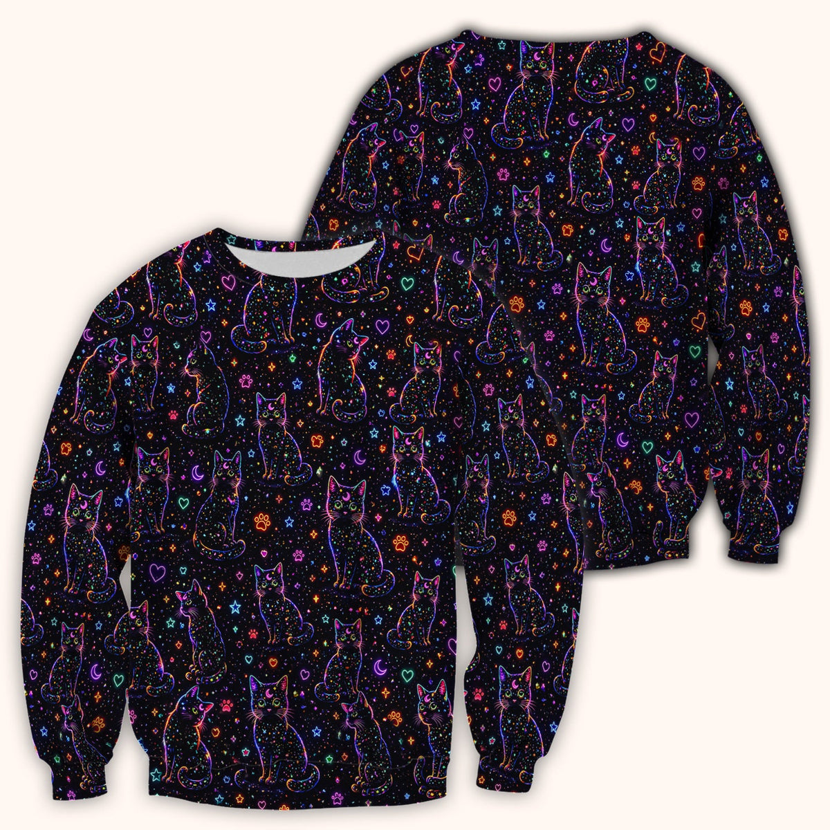 Mystical Cosmic Moon Cat Nurse Scrub Top