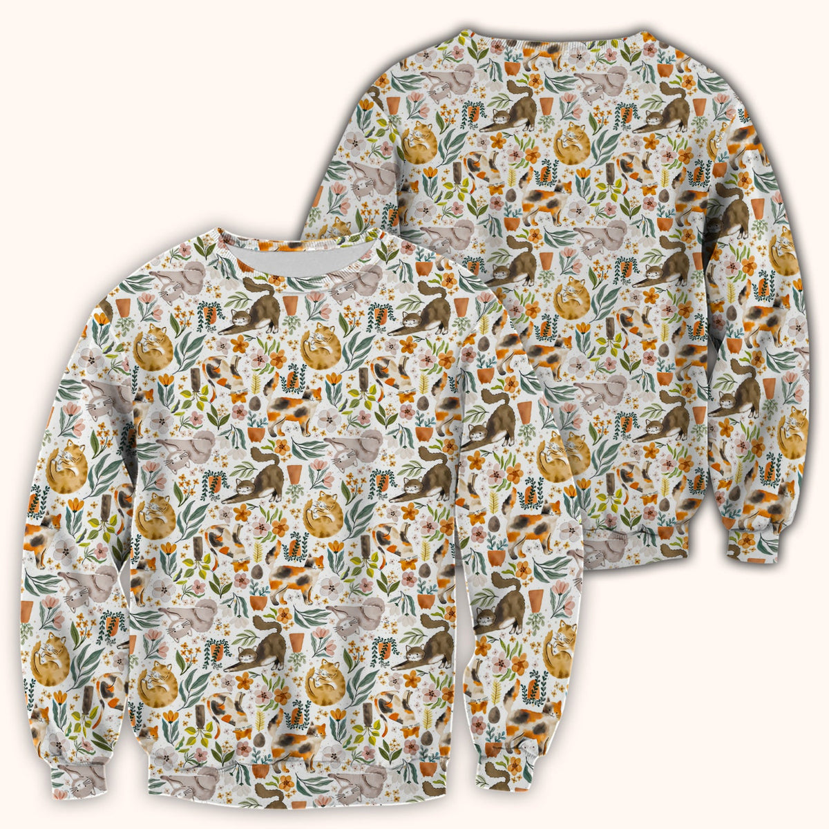 Cat Wildflower Garden Nurse Scrub Top
