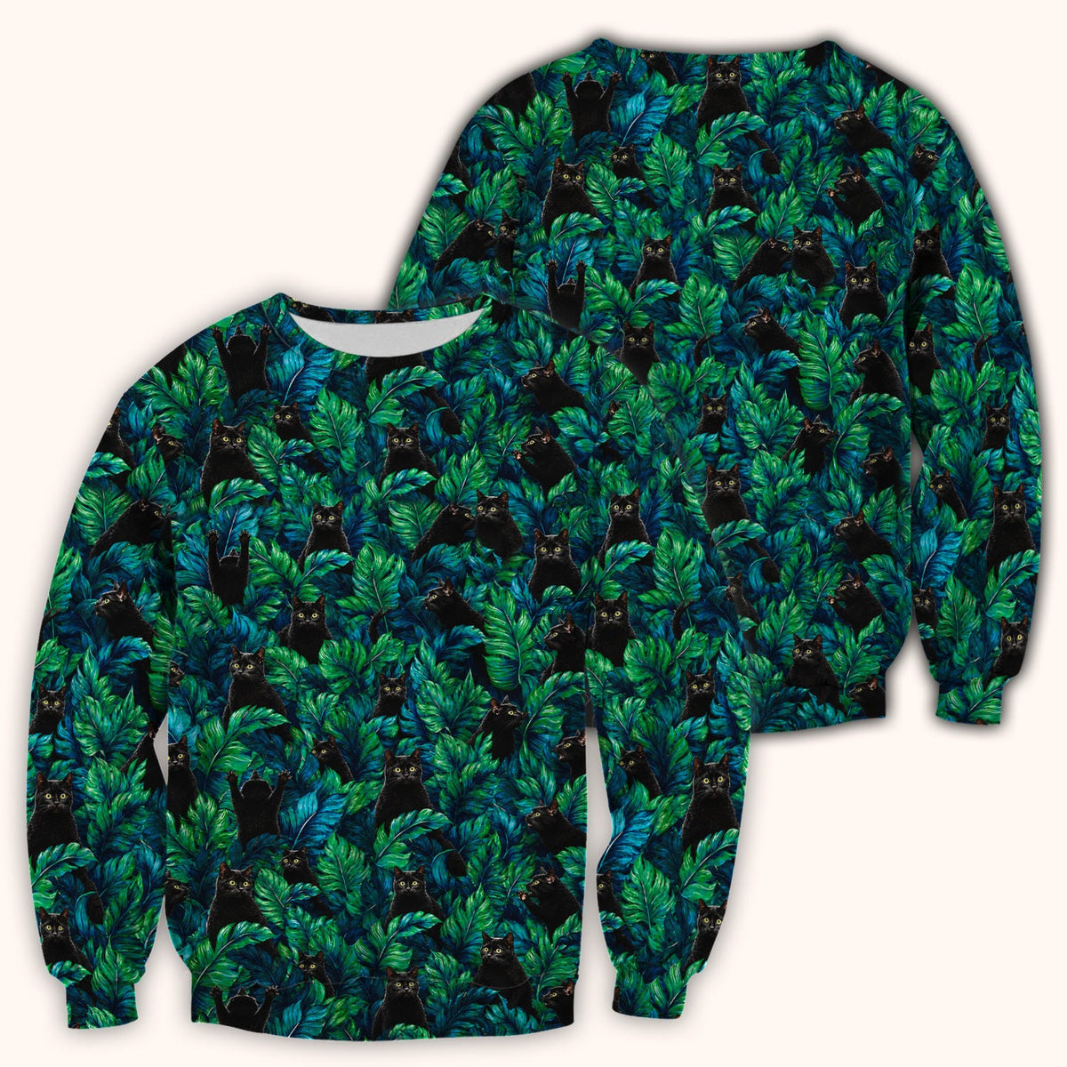 Black Cat Tropical Jungle Nurse Scrub Top
