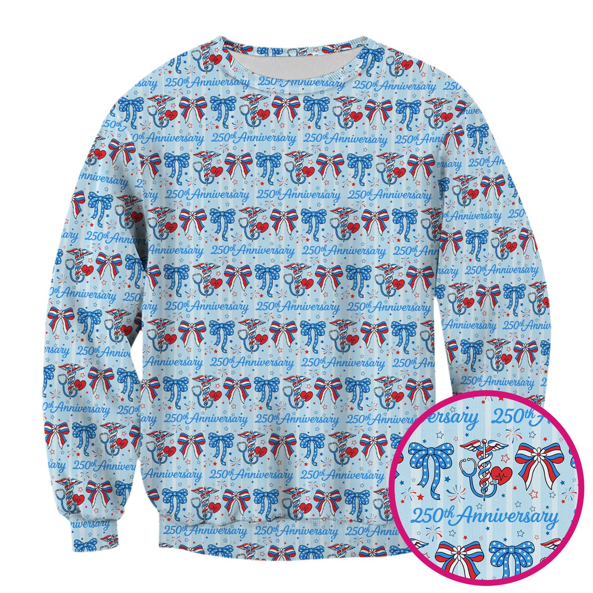 250th Anniversary Nurse Ribbon Heart Scrub Top