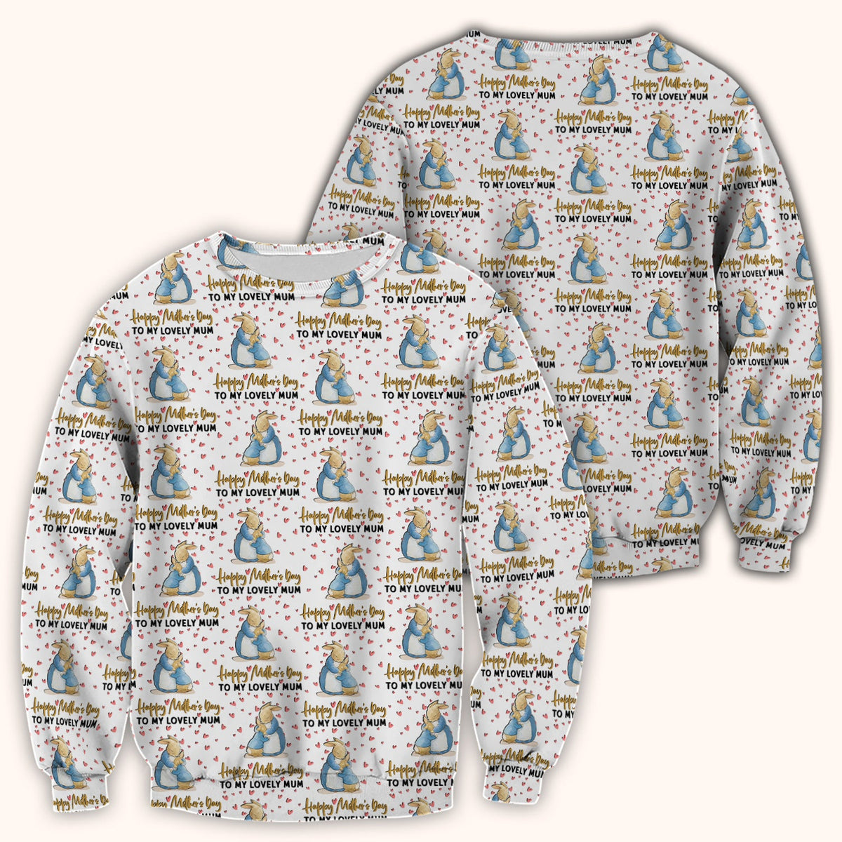 Mothers Day Bunny Love Nurse Scrub Top