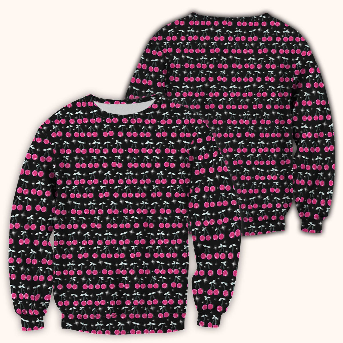Pink Cherry Sparkle Nurse Scrub Top