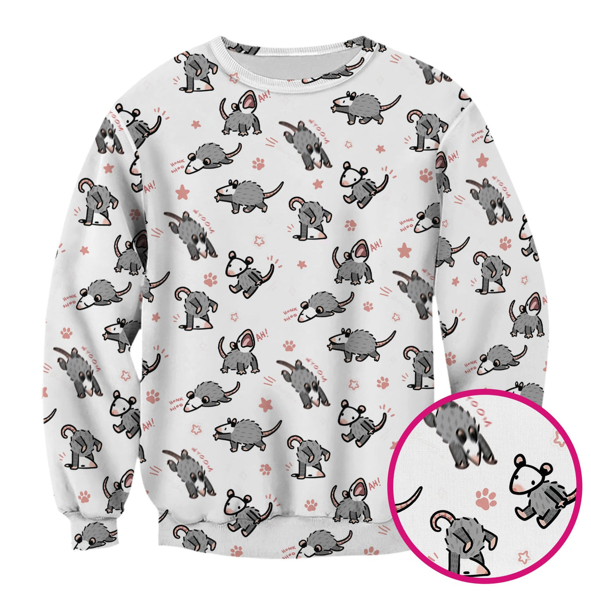 Cartoon Opossum Nurse Scrub Top