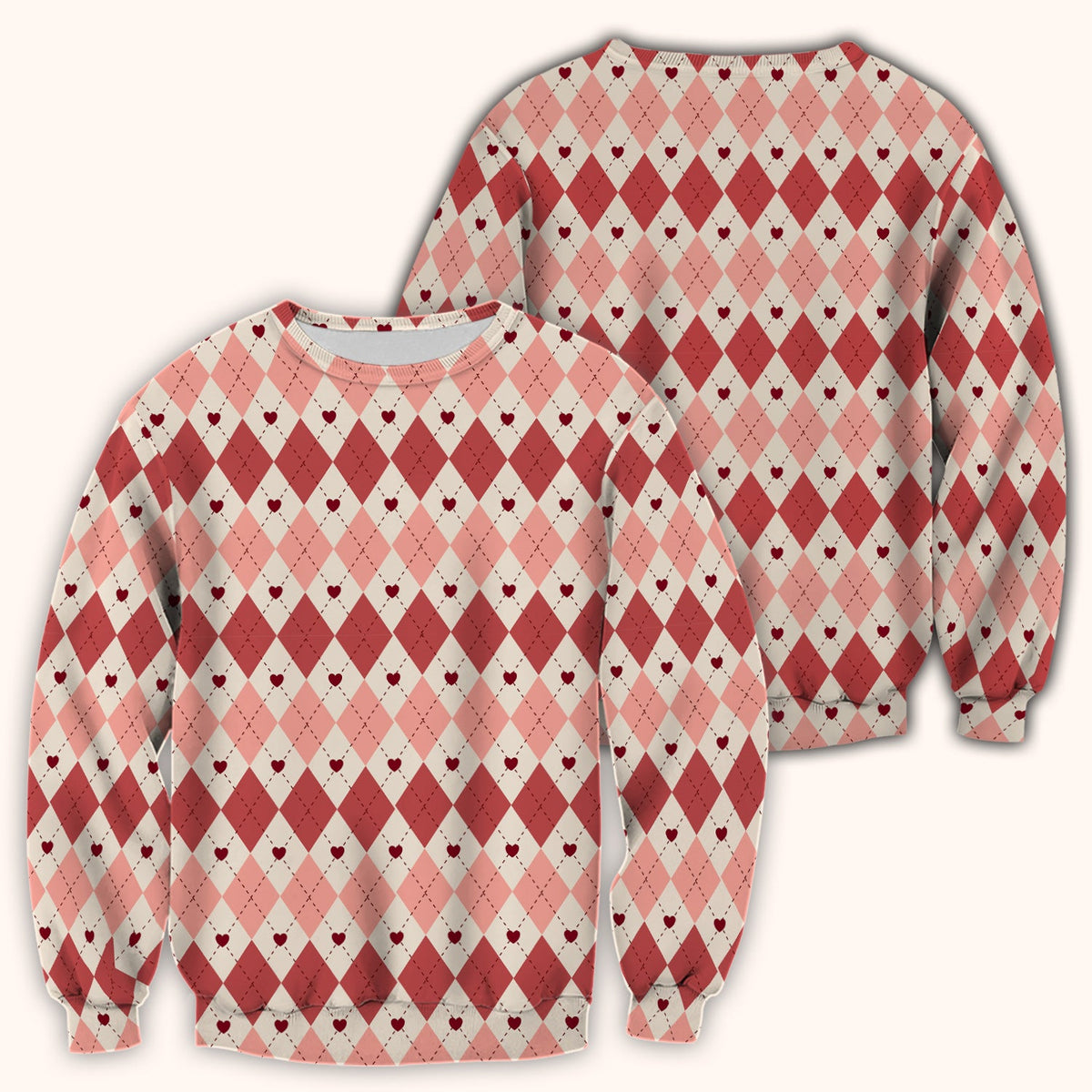 Red Argyle Plaid Nurse Scrub Top