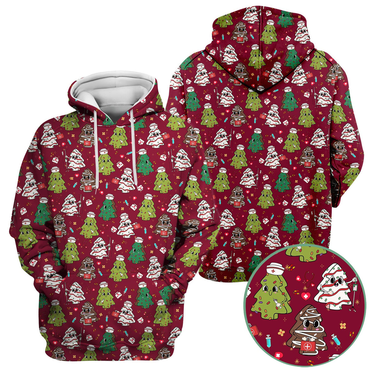 Christmas Tree Nurse Scrub Top