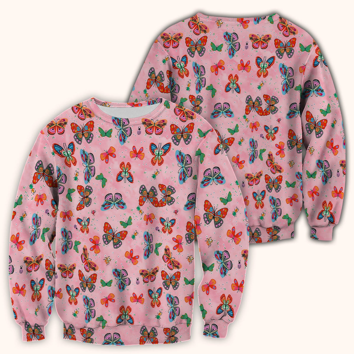 Colorful Butterfly Garden Nurse Scrub Top
