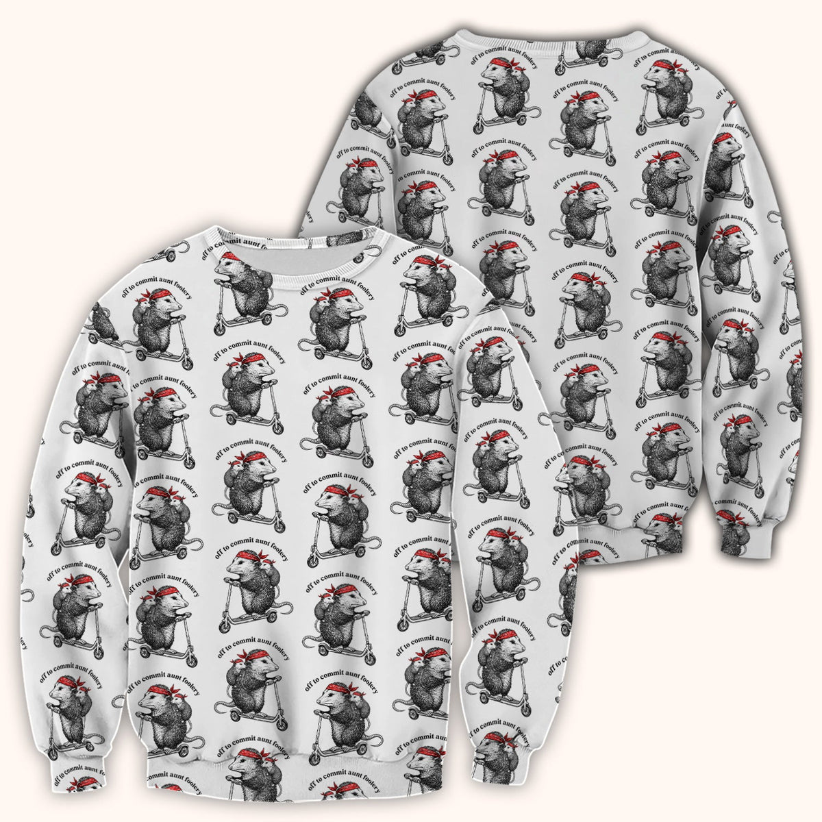 Aunt Foolery Opossum Nurse Scrub Top
