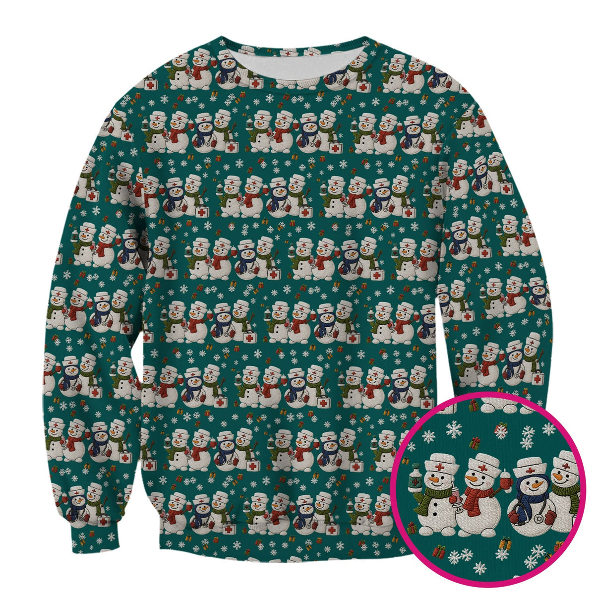 Snowman Nurse Scrub Top - Christmas Gift