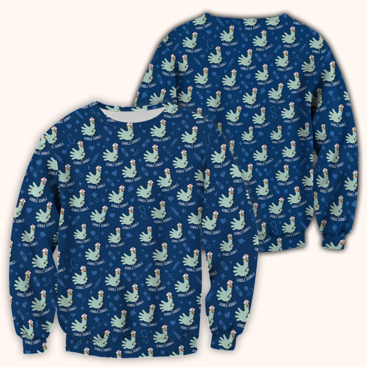 Gobble Gobble Turkey Nurse Scrub Top