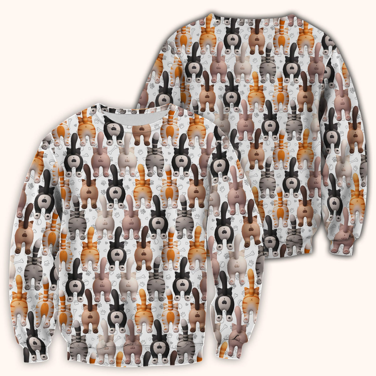 Cat Butt Paw Print Nurse Scrub Top