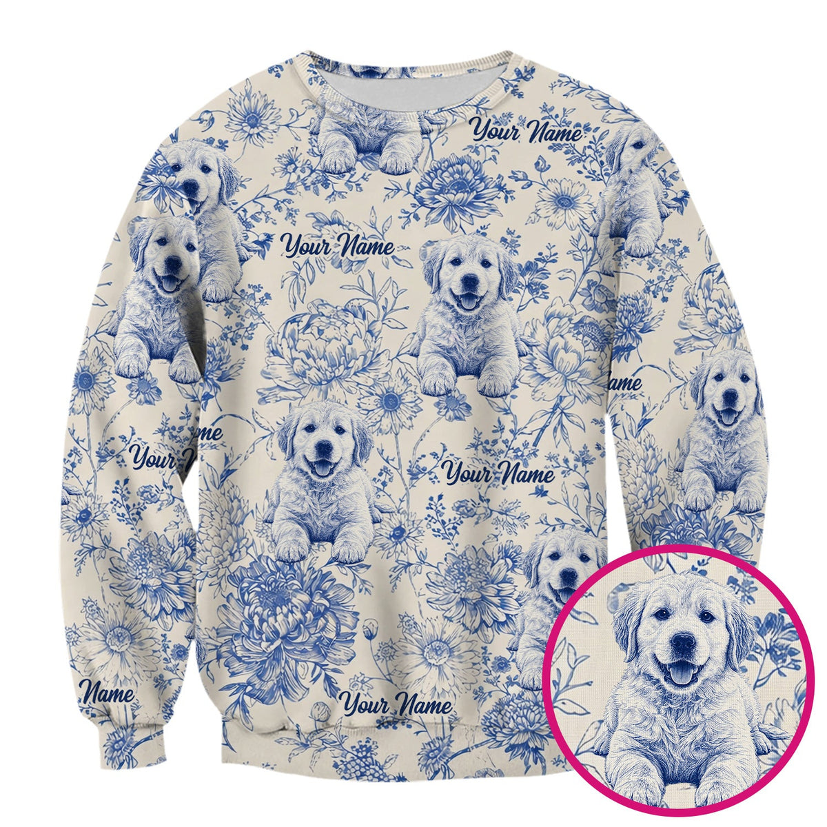 Personalized Pet Photo Floral Nurse Scrub Top