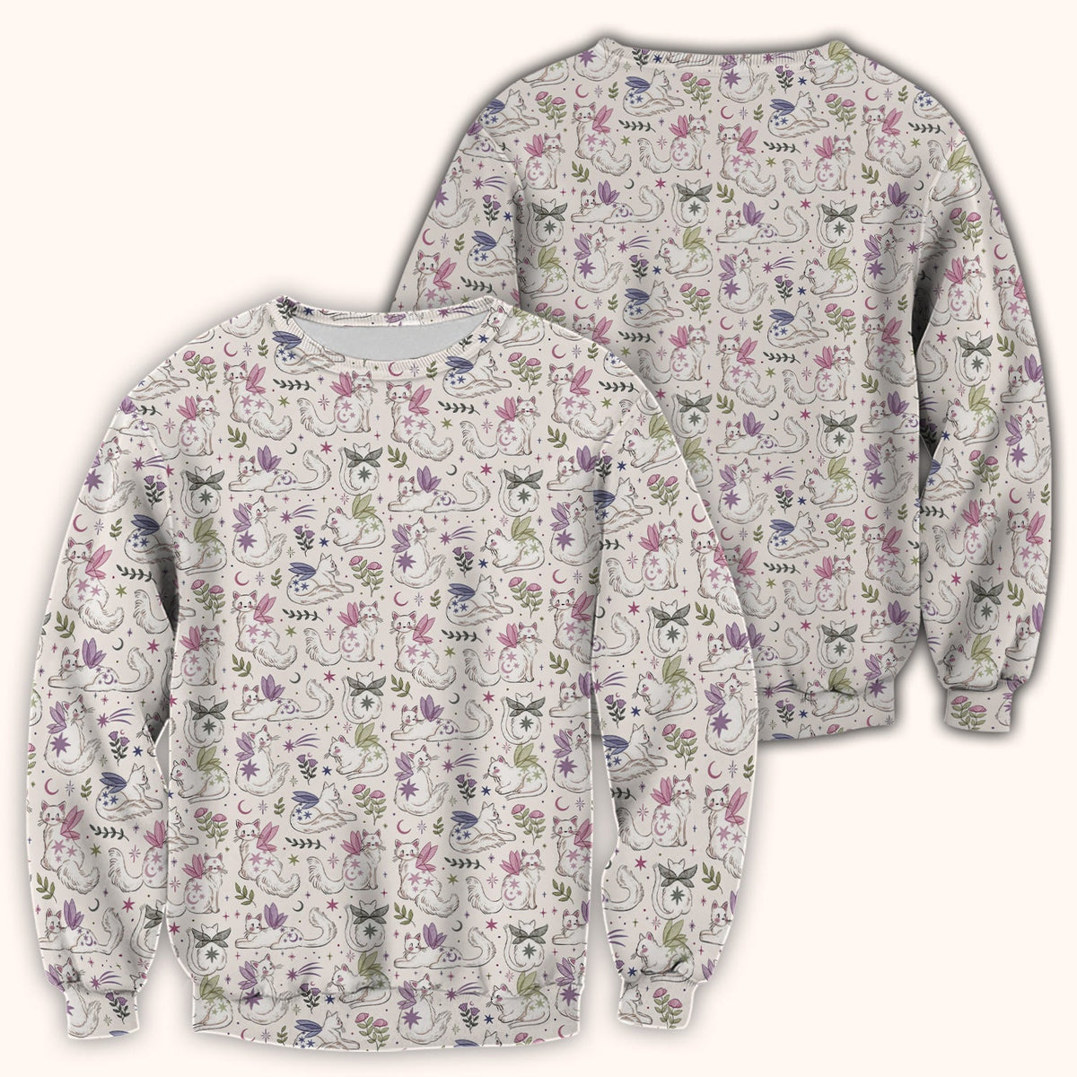 Fairy Cat Moon Star Nurse Scrub Top