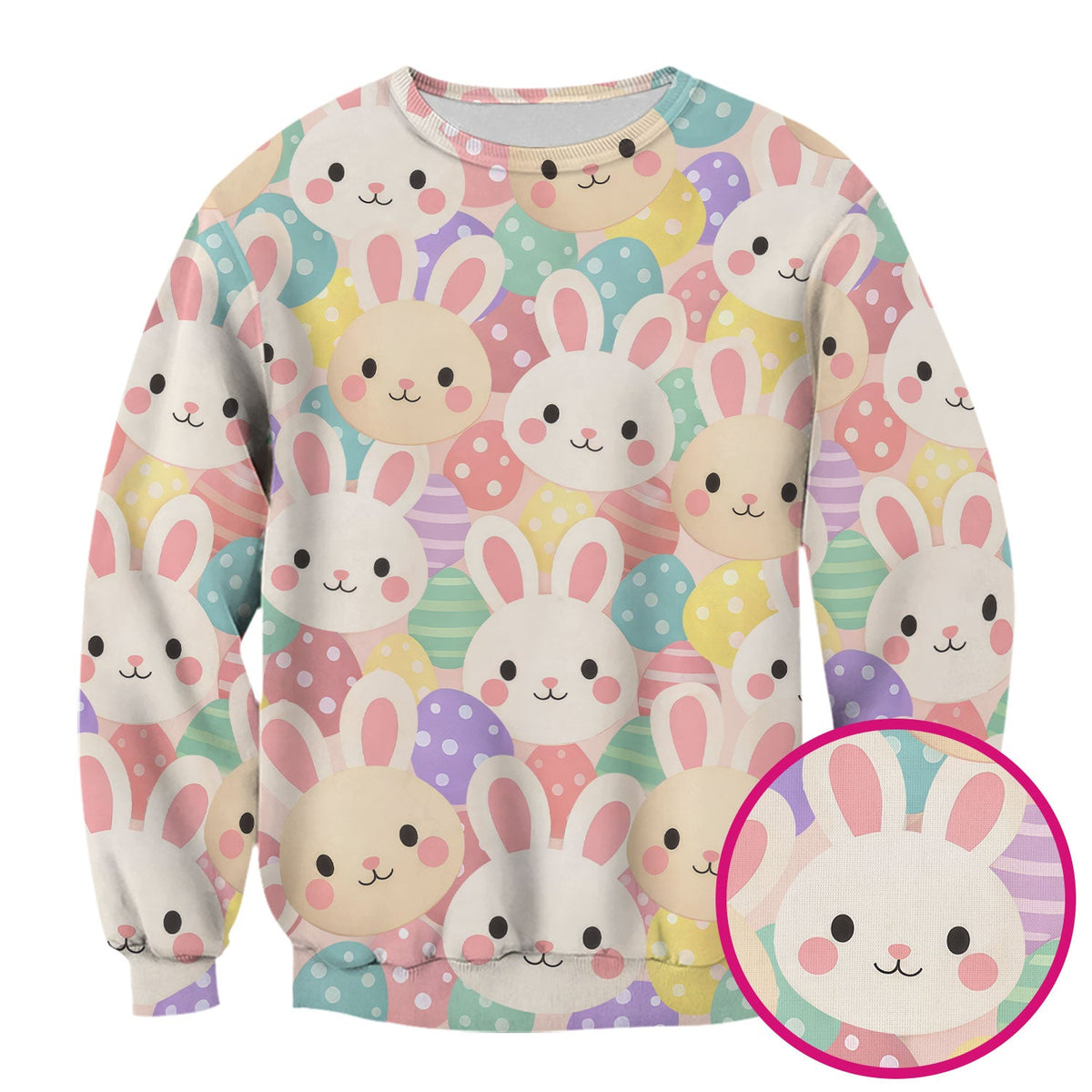 Pastel Bunny Easter Eggs Nurse Scrub Top
