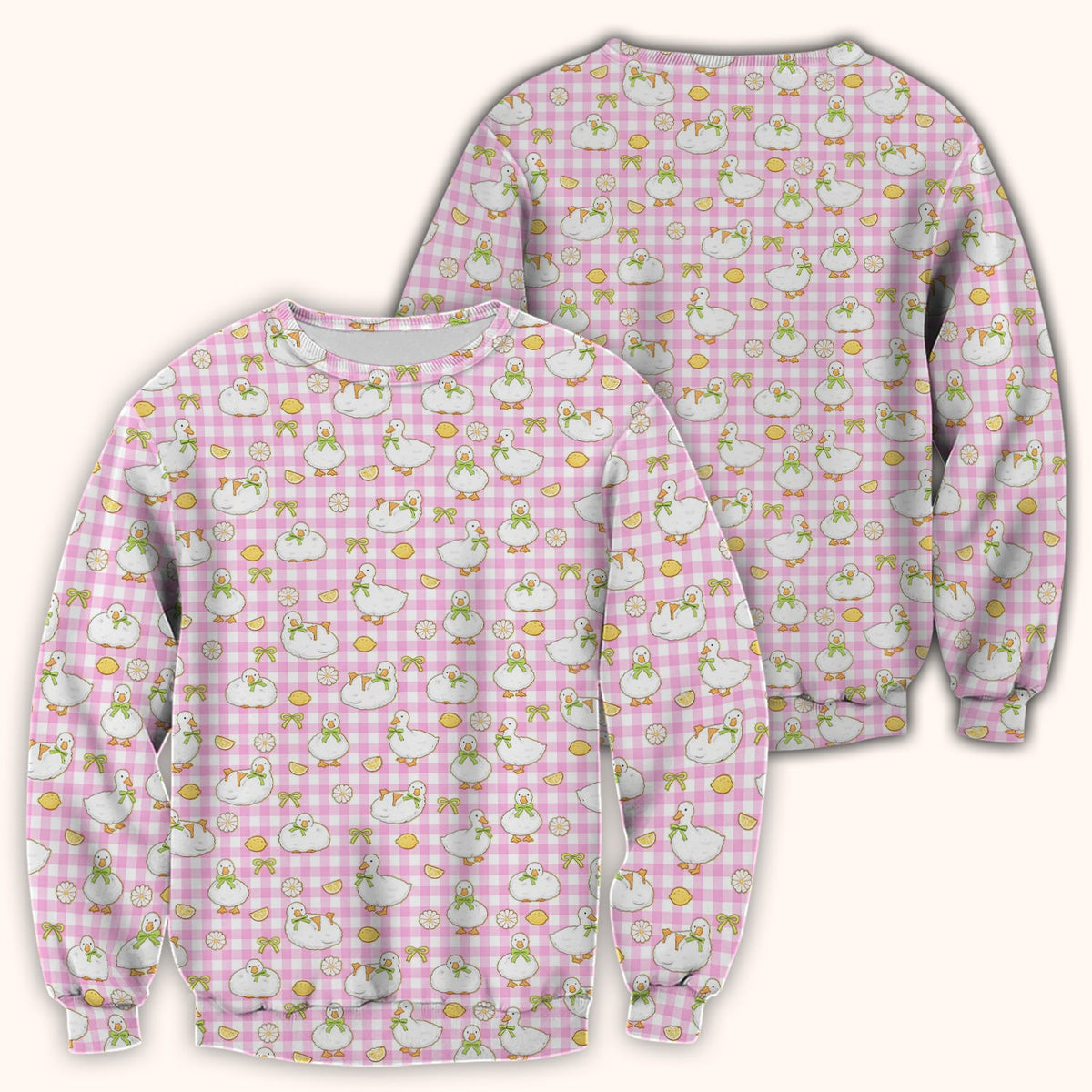 Adorable Ducks Lemon Daisy Nurse Scrub Top