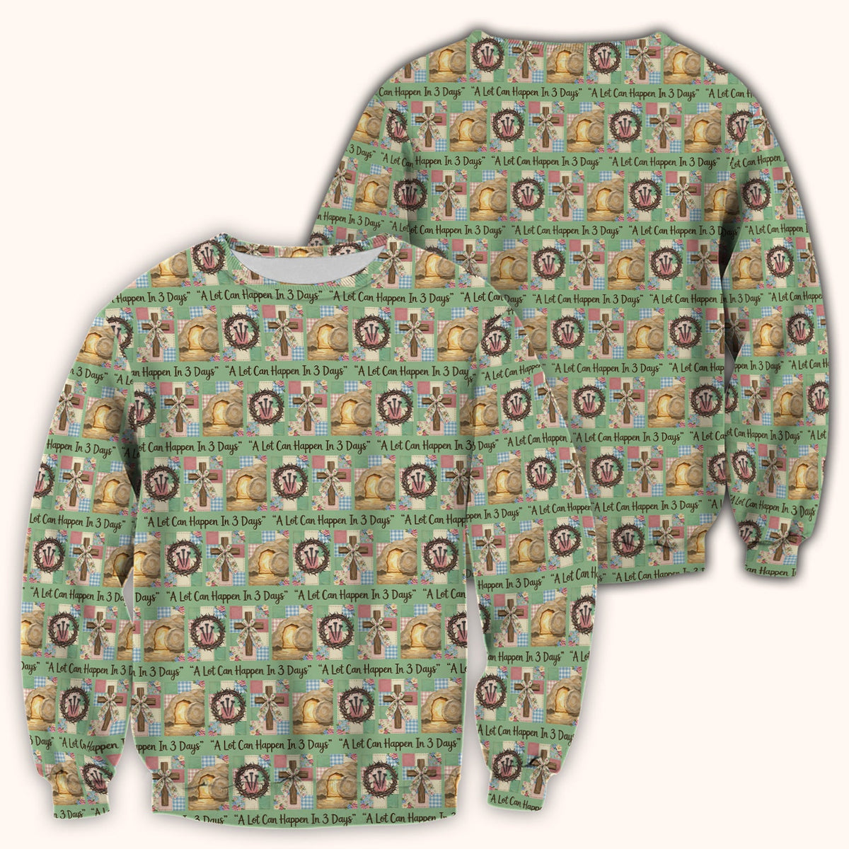 Christian Easter Cross Nurse Scrub Top