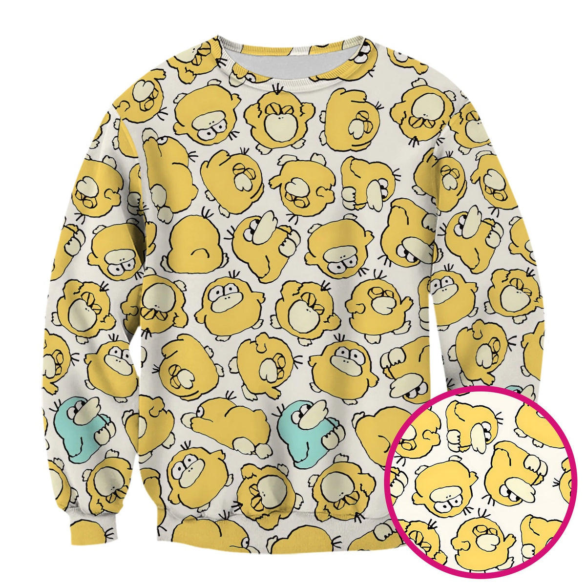 Yellow Cartoon Duck Nurse Scrub Top
