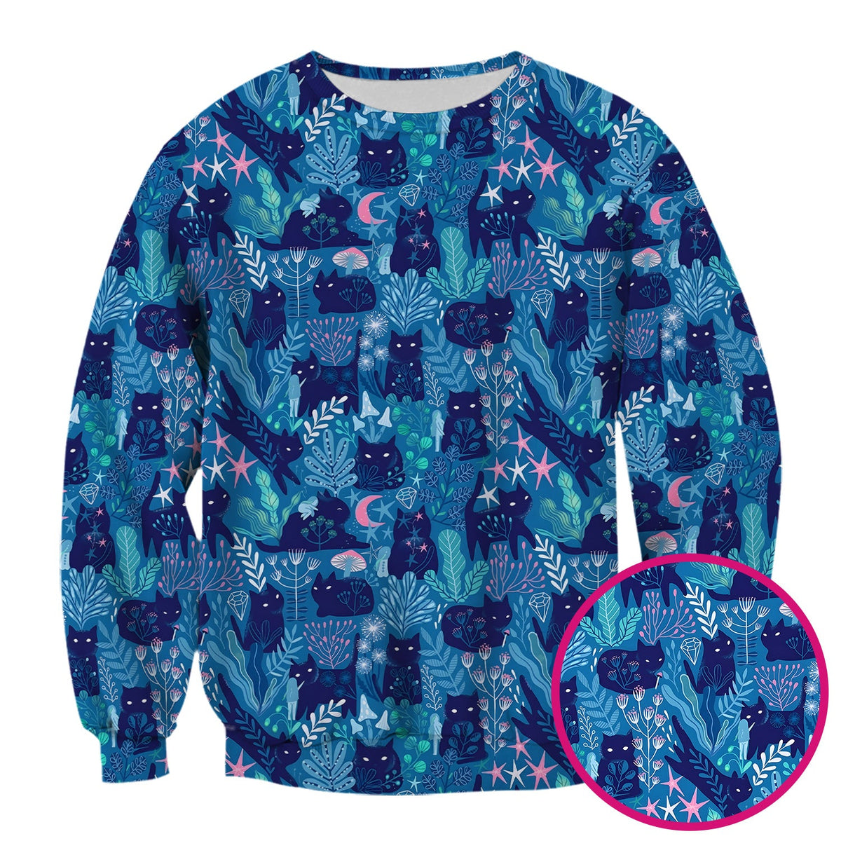 Adorable Celestial Cat Moon Star Nurse Scrub Top