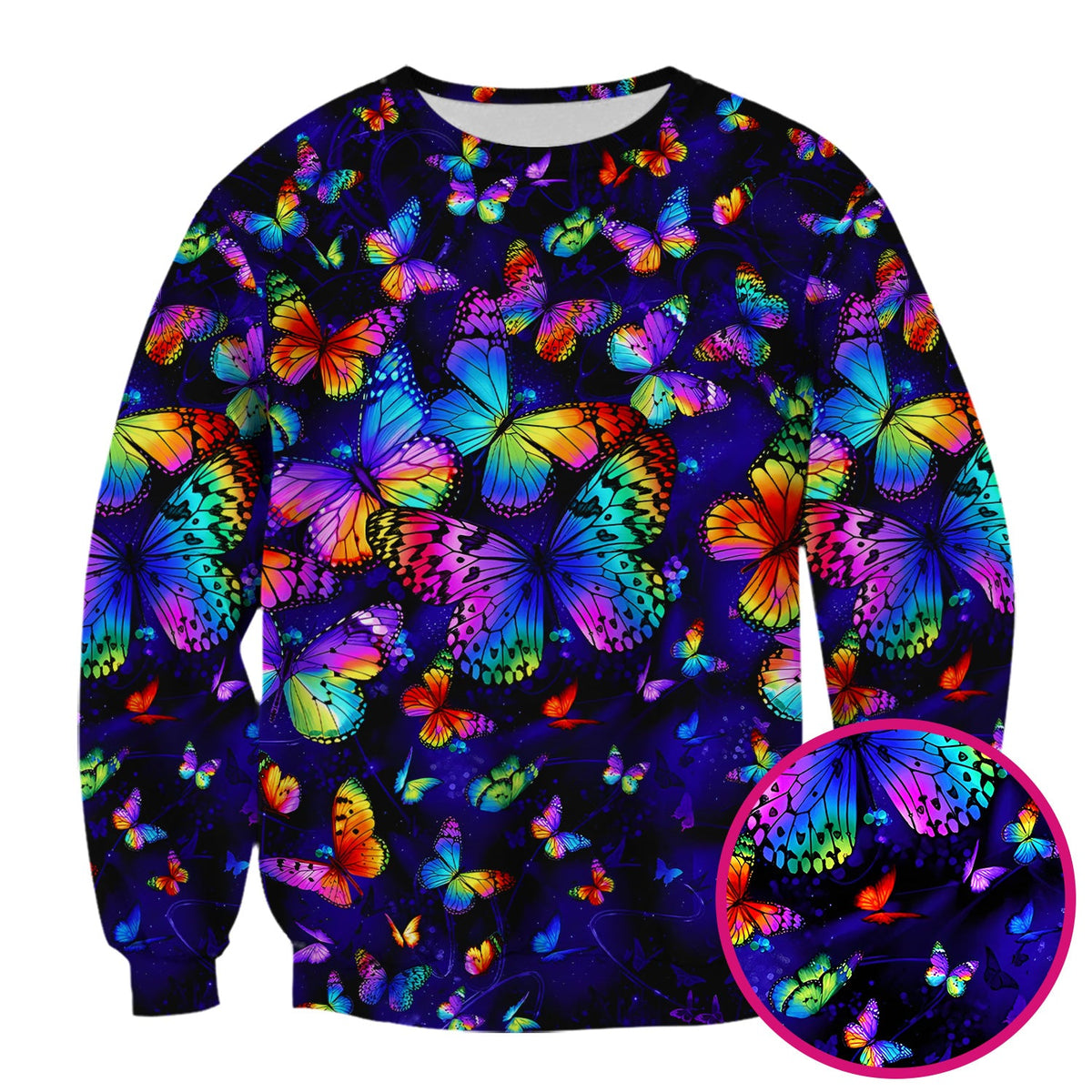 Vibrant Rainbow Butterfly Galaxy Nurse Scrub Top