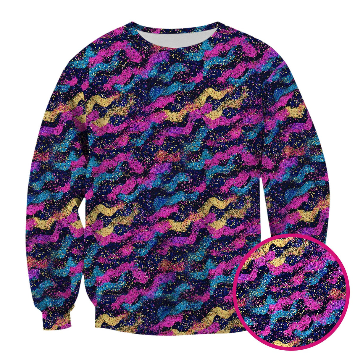 Neon Glitter Galaxy Nurse Scrub Top