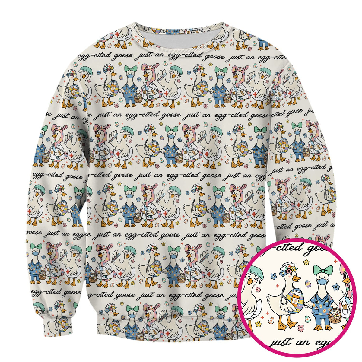 Easter Goose Nurse Scrub Top