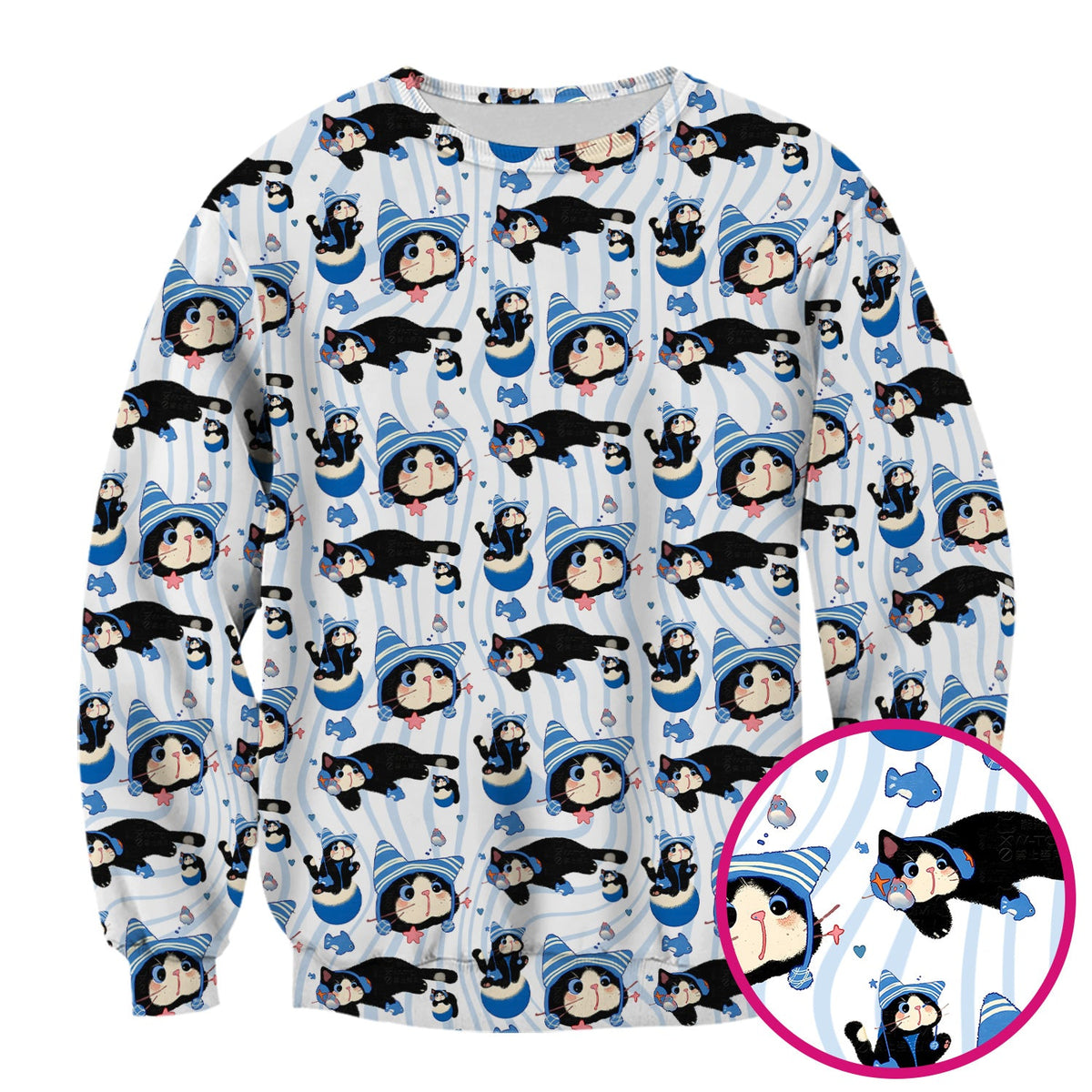 Kitten Fish Nurse Scrub Top