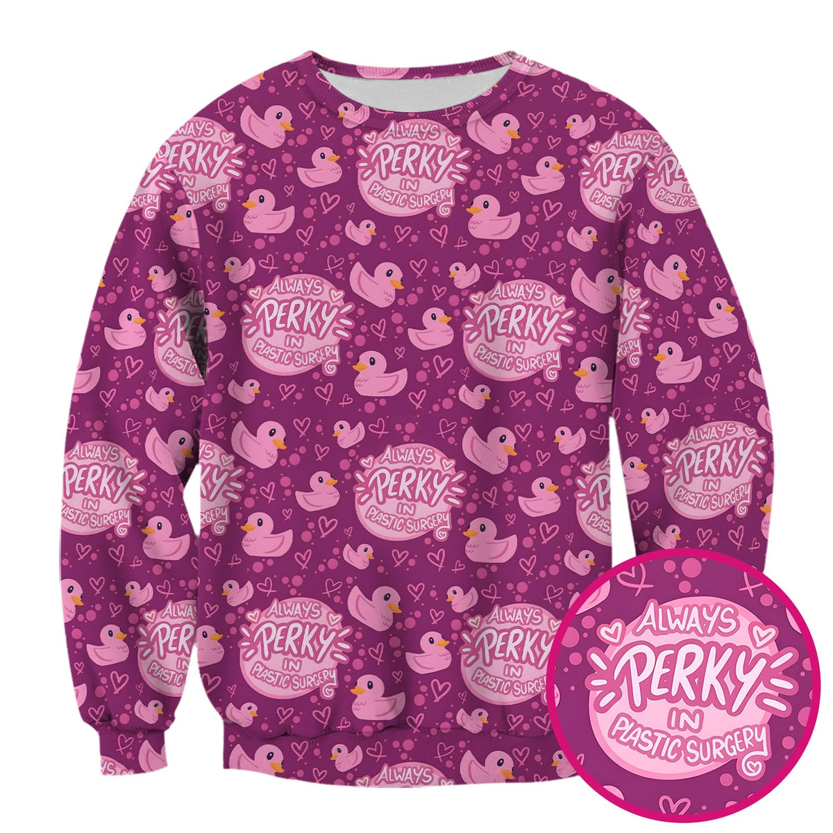 Always Perky Plastic Surgery Duck Nurse Scrub Top
