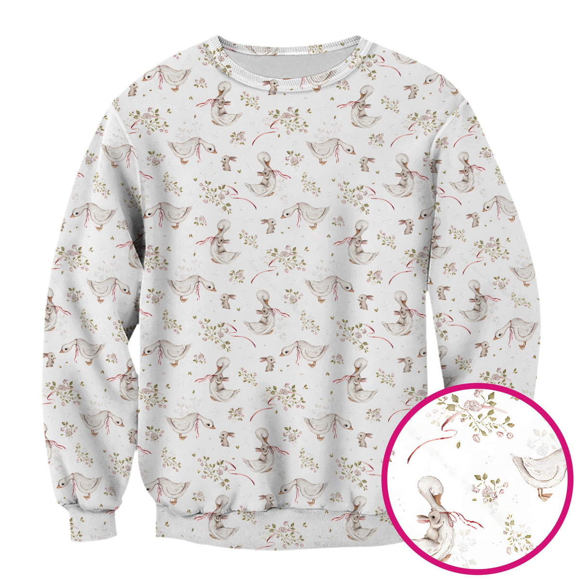 Duck Bunny Floral Nurse Scrub Top - Easter Gift