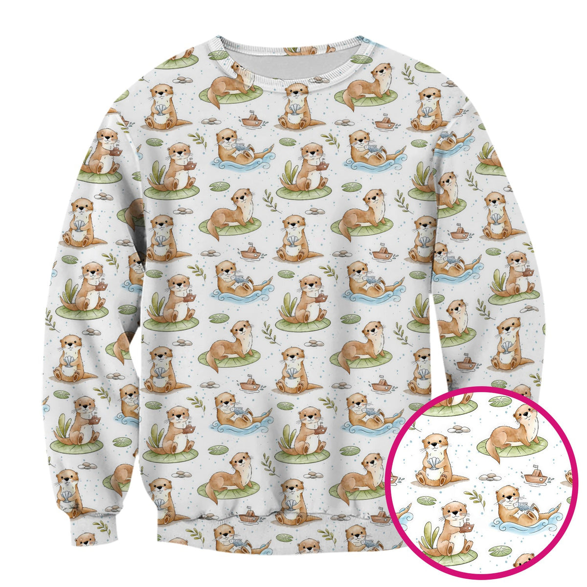 Otter Lily Pad Nurse Scrub Top