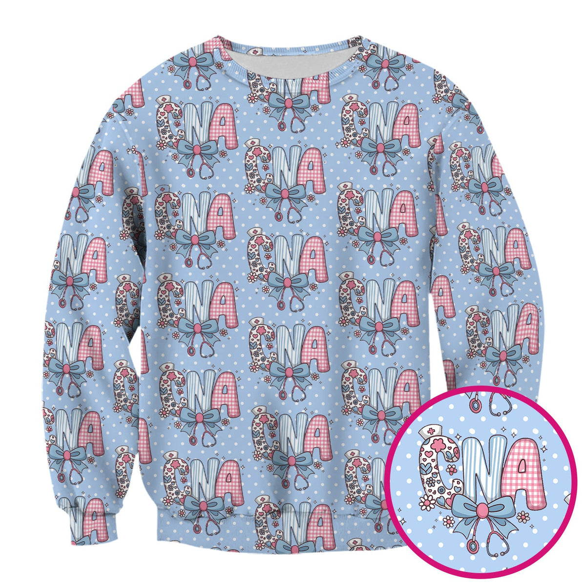 Floral Bow Nurse Scrub Top