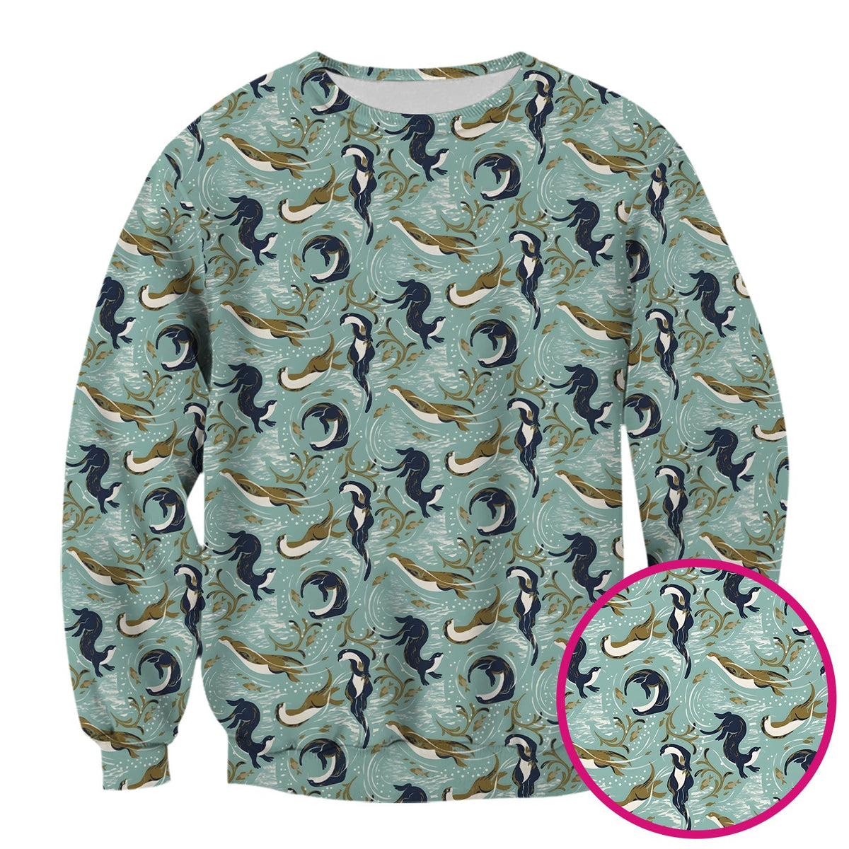 Sea Otter Wave Coastal Nurse Scrub Top