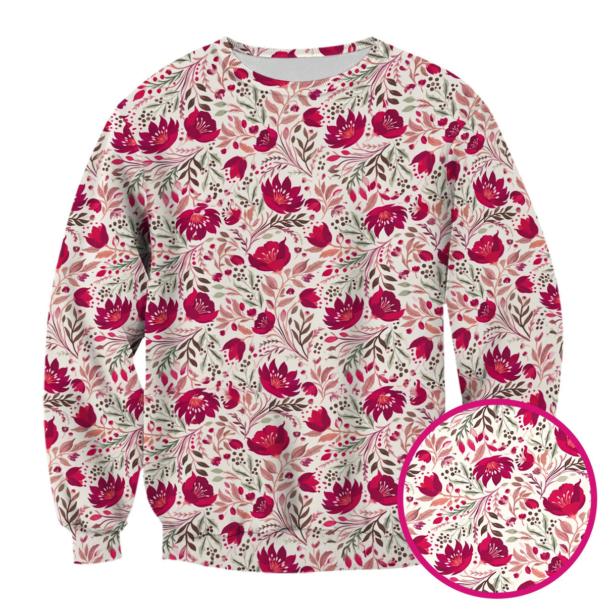 Elegant Floral Botanical Nurse Scrub Top
